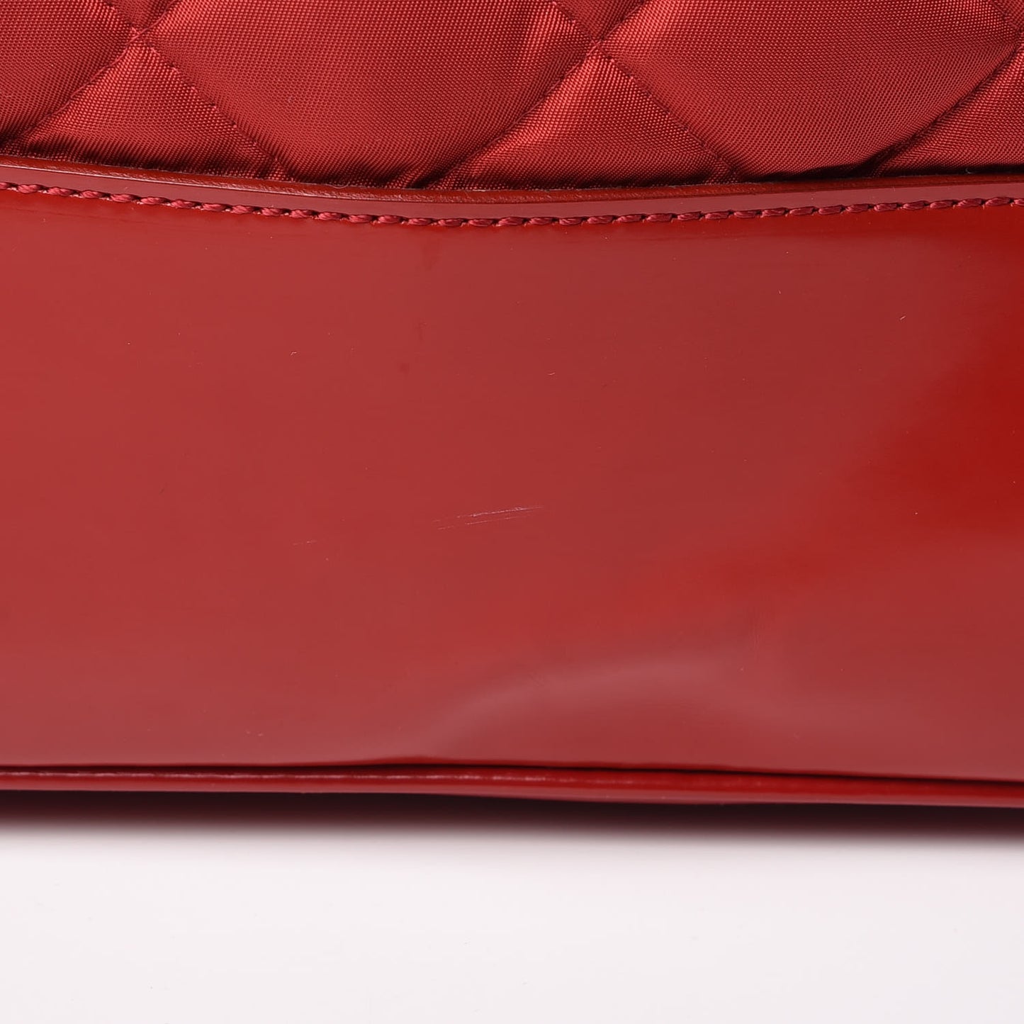 Nylon Patent Quilted Grange Tote Red
