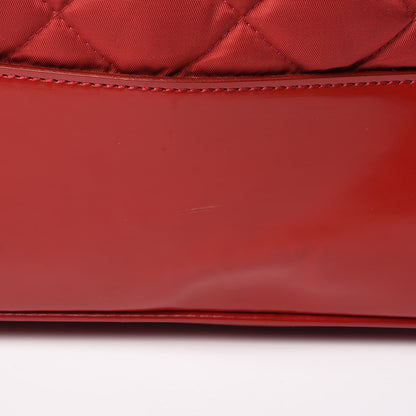 Burberry Nylon Patent Quilted Grange Tote Red 15 of 18