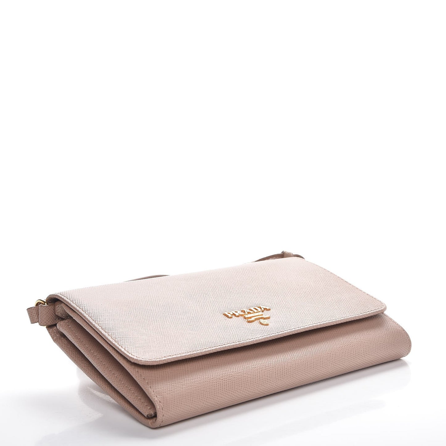 Saffiano Metal Flap Wallet with Strap Cammeo