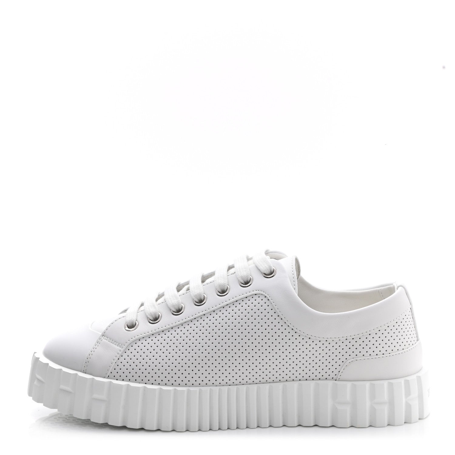 Hermes Perforated Calfskin Cross Sneakers 37 White 1 of 8