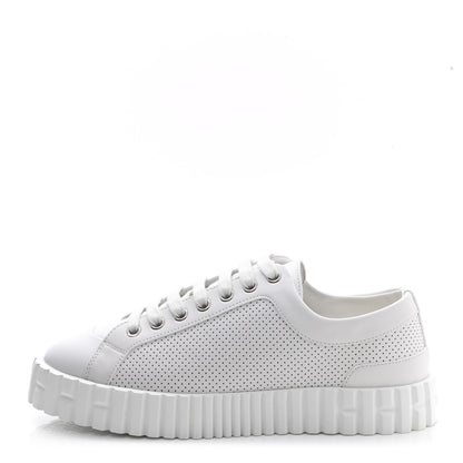 Hermes Perforated Calfskin Cross Sneakers 37 White 1 of 8