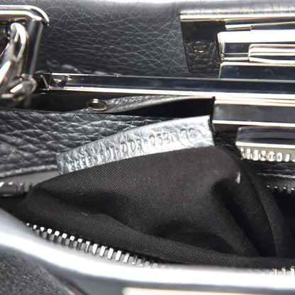 Fendi Cuoio Romano Lux Selleria Medium Peekaboo Iconic Satchel Argento 10 of 12