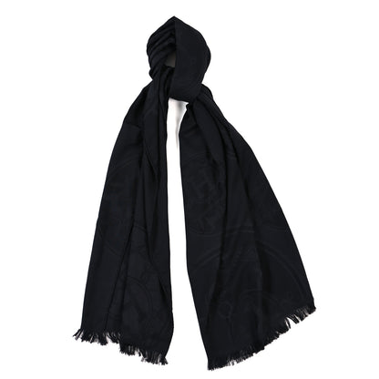 Hermes Cashmere Silk New Libris Stole Black 1 of 3