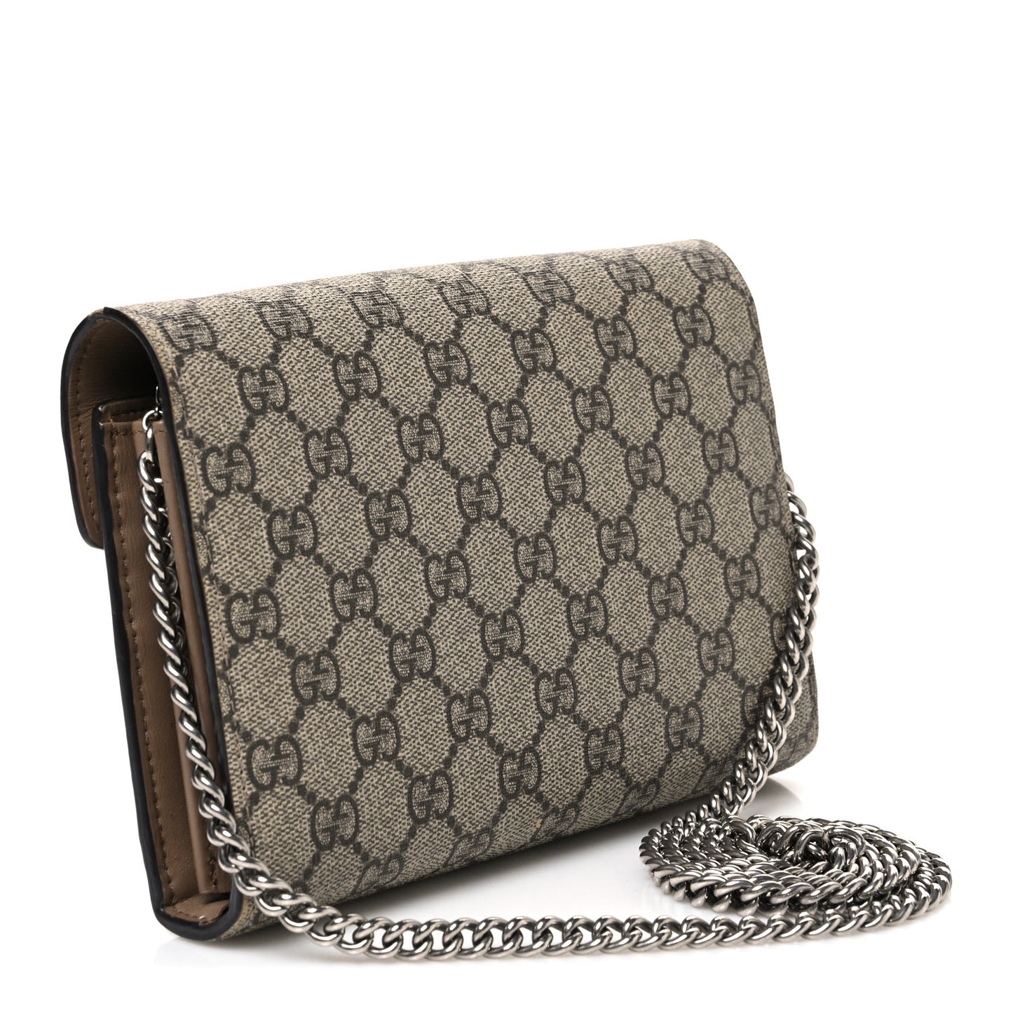 GG Supreme Monogram Mini Dionysus Chain Wallet Beige Taupe