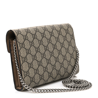 Gucci GG Supreme Monogram Mini Dionysus Chain Wallet Beige Taupe 3 of 13