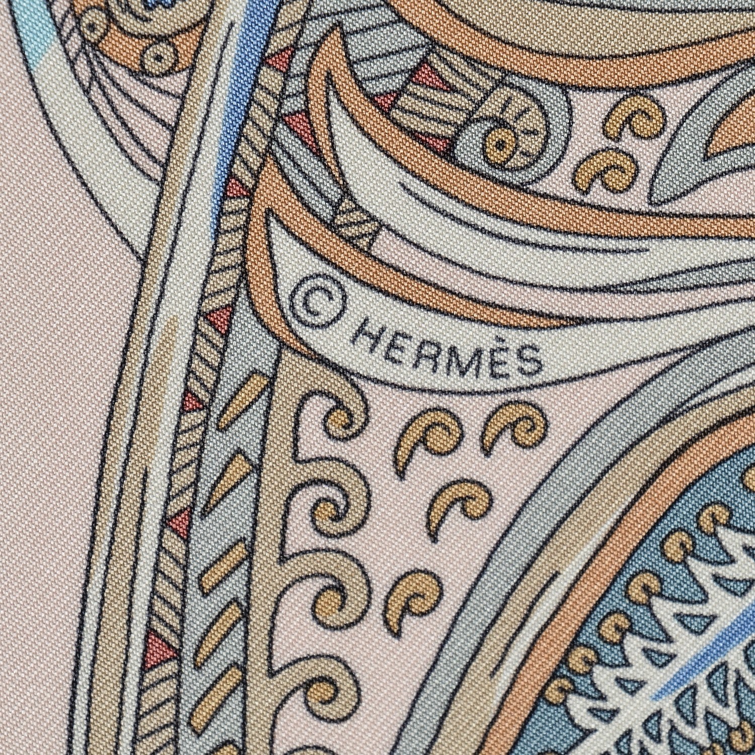 Hermes Silk Le Jardin De La Maharani Scarf 90 Rose Pale Aqua Poudre 7 of 7