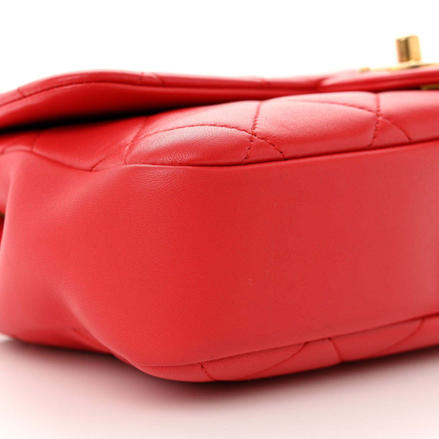 Chanel Lambskin Quilted Medium In The Loop Handle Flap Bag Red 9 of 10