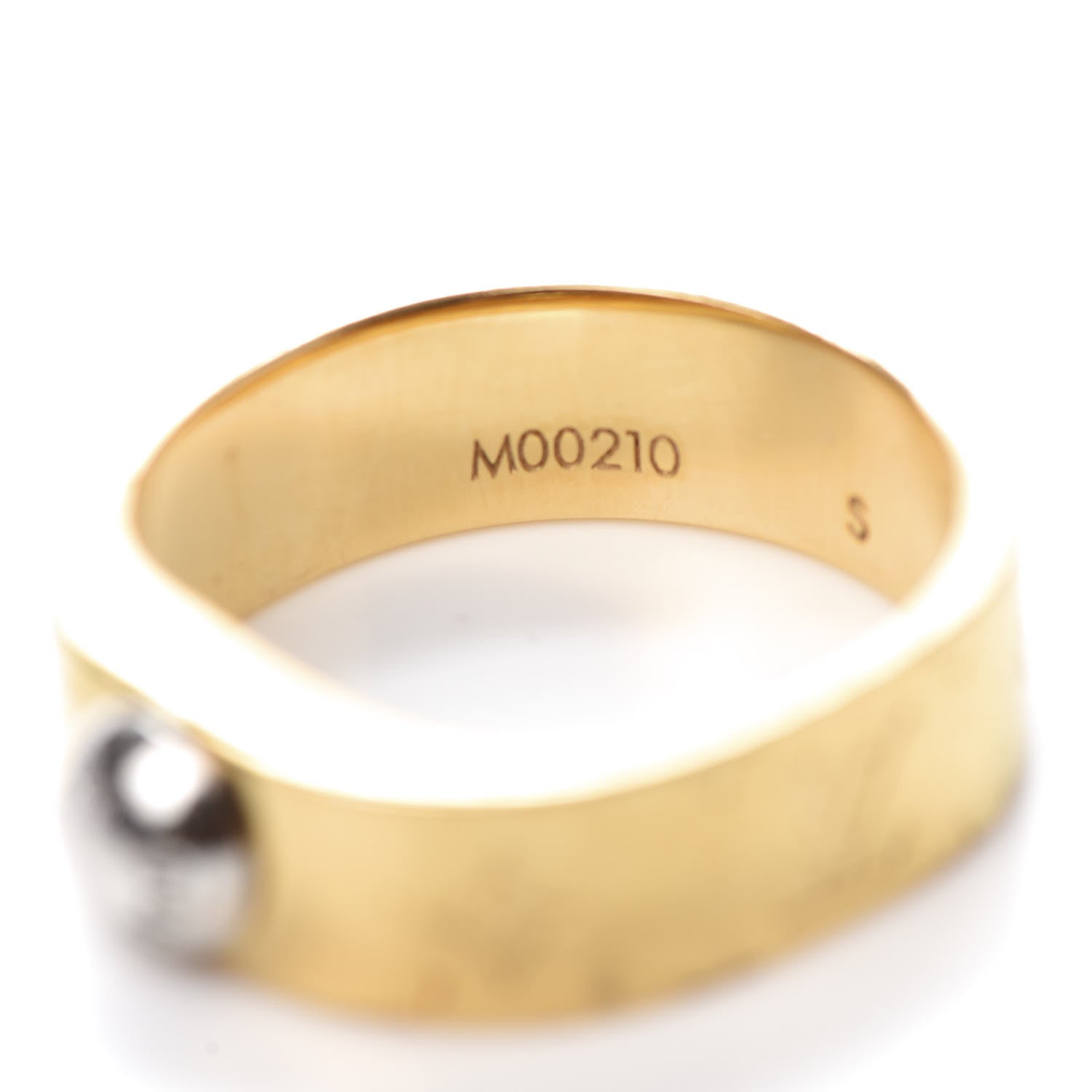 Louis Vuitton Brass Monogram Engraved Nanogram Ring S Gold 5 of 8