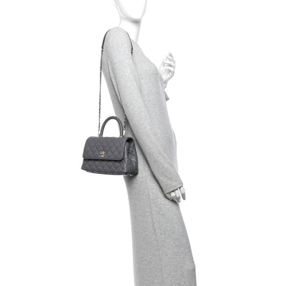 Chanel Caviar Quilted Mini Coco Handle Flap Grey 2 of 10
