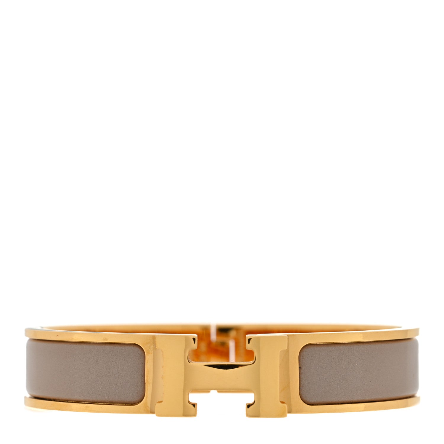 Hermes Enamel Narrow Clic Clac H Bracelet PM Marron Glace 1 of 5