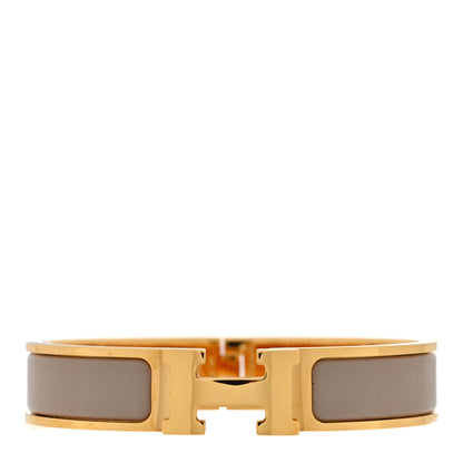 Hermes Enamel Narrow Clic Clac H Bracelet PM Marron Glace 1 of 5