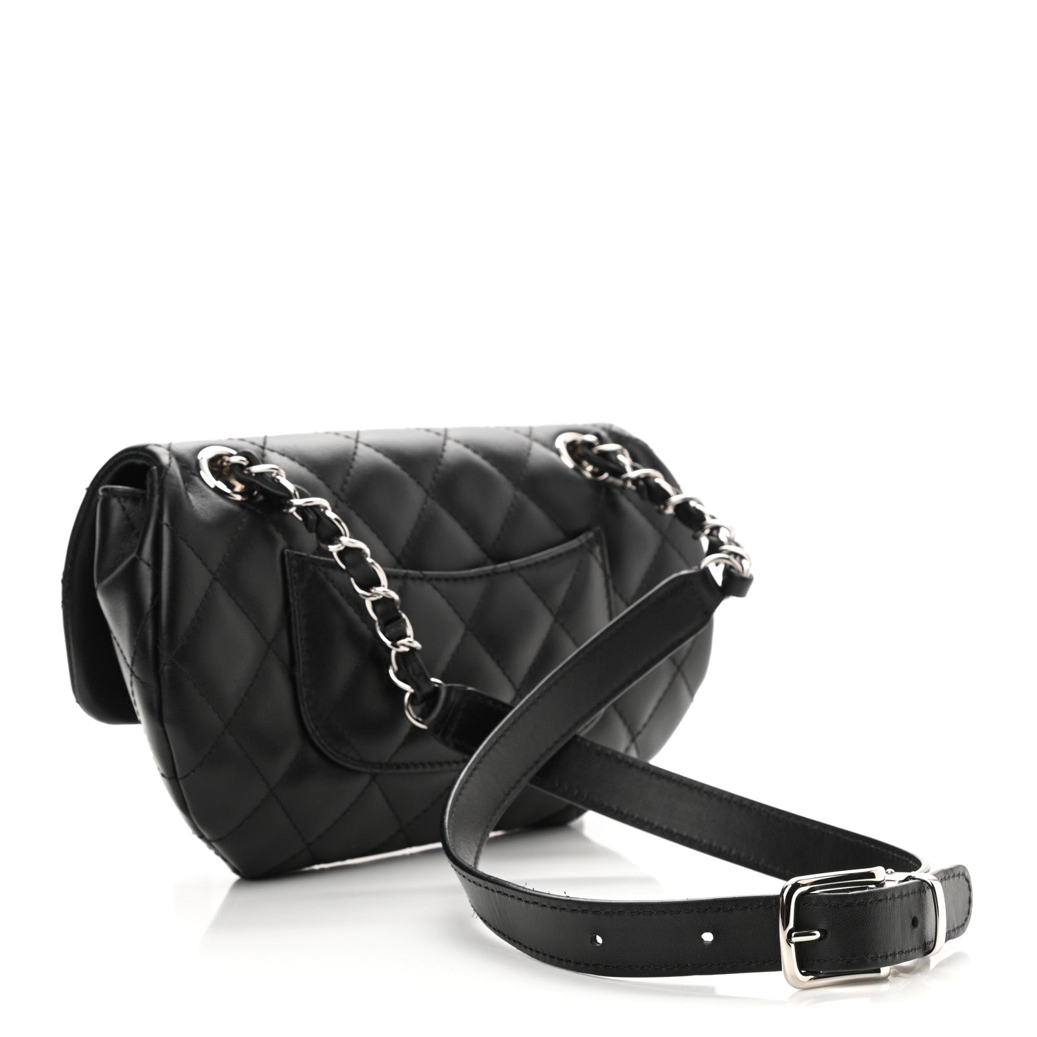Chanel Calfskin Quilted CC Uniform Flap Belt Bag Black 3 of 11