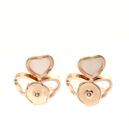 Chopard 18K Rose Gold Diamond Mother of Pearl Floating Happy Hearts Wings Earrings 3 of 5