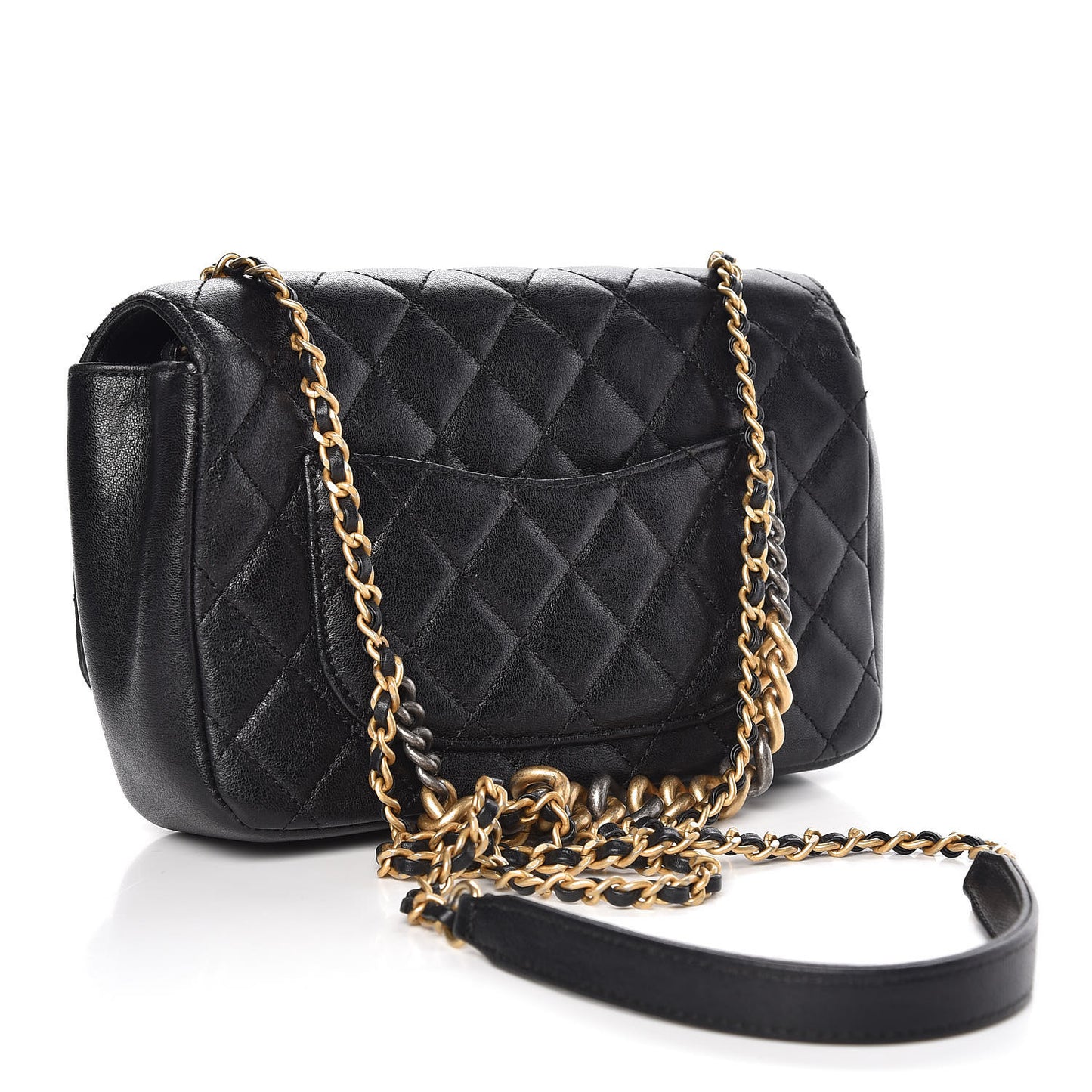 Lambskin Calfskin Quilted Private Affair Flap Black Gold