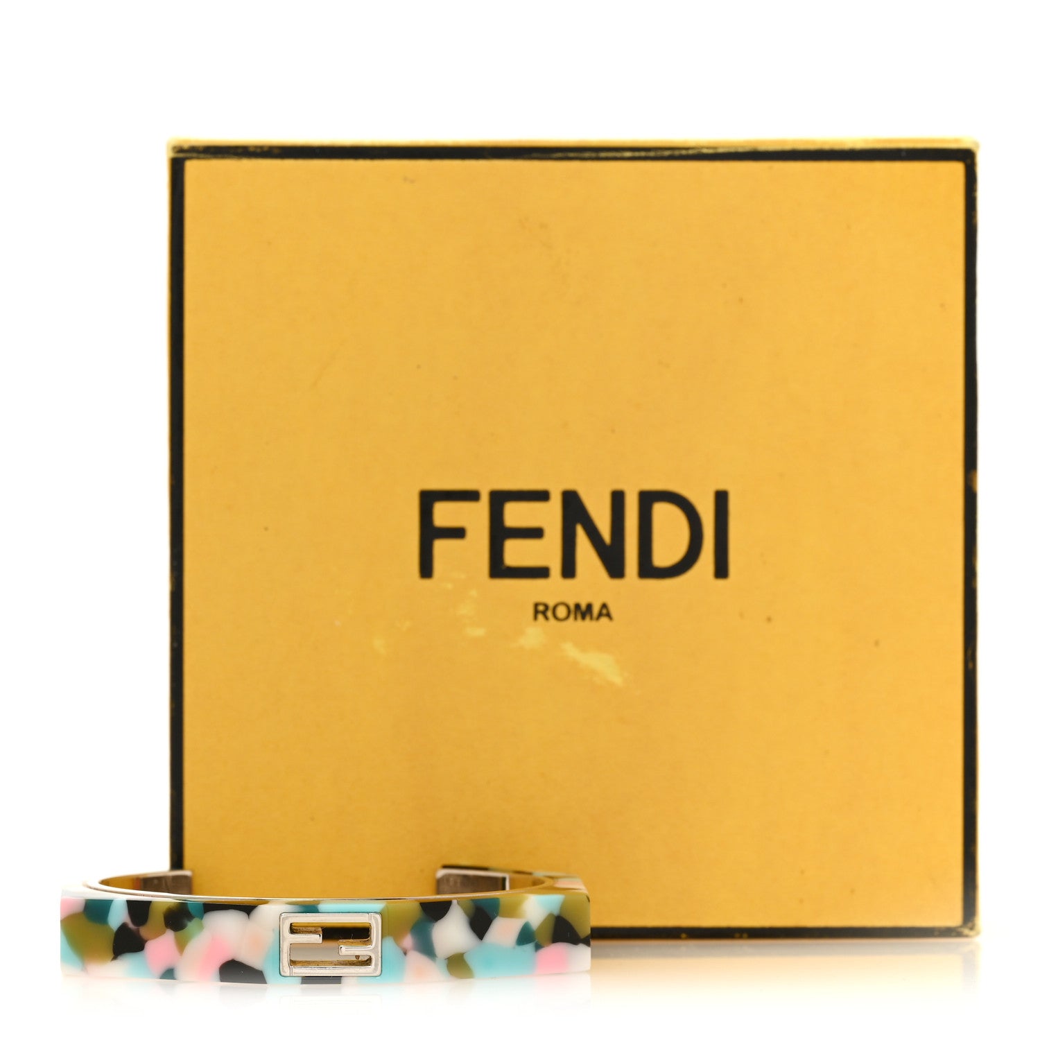 Fendi Resin FF Logo Cuff Bracelet M Multicolor 6 of 6