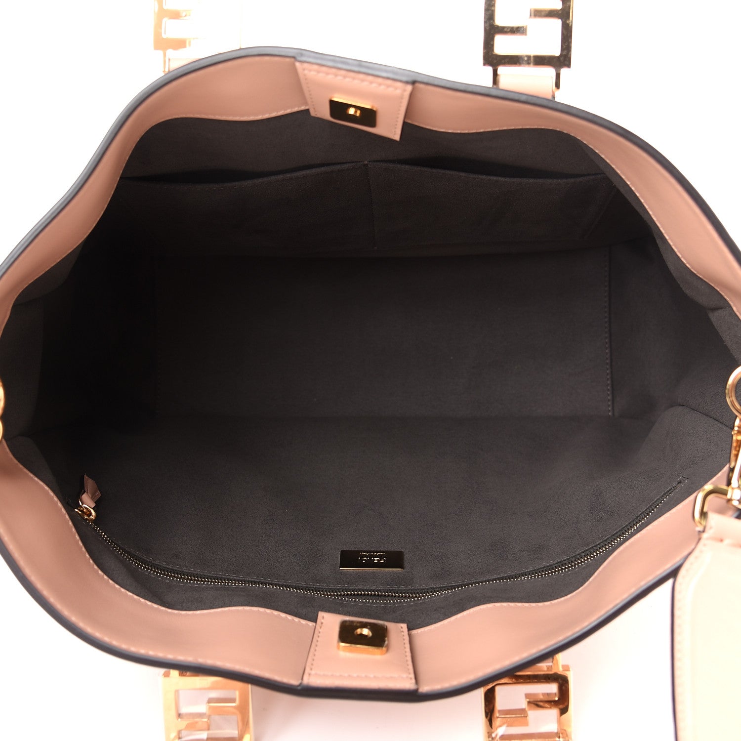 Fendi Vitello Glacier Medium FF Tote Rosa Bourbon 5 of 9