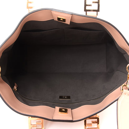 Fendi Vitello Glacier Medium FF Tote Rosa Bourbon 5 of 9