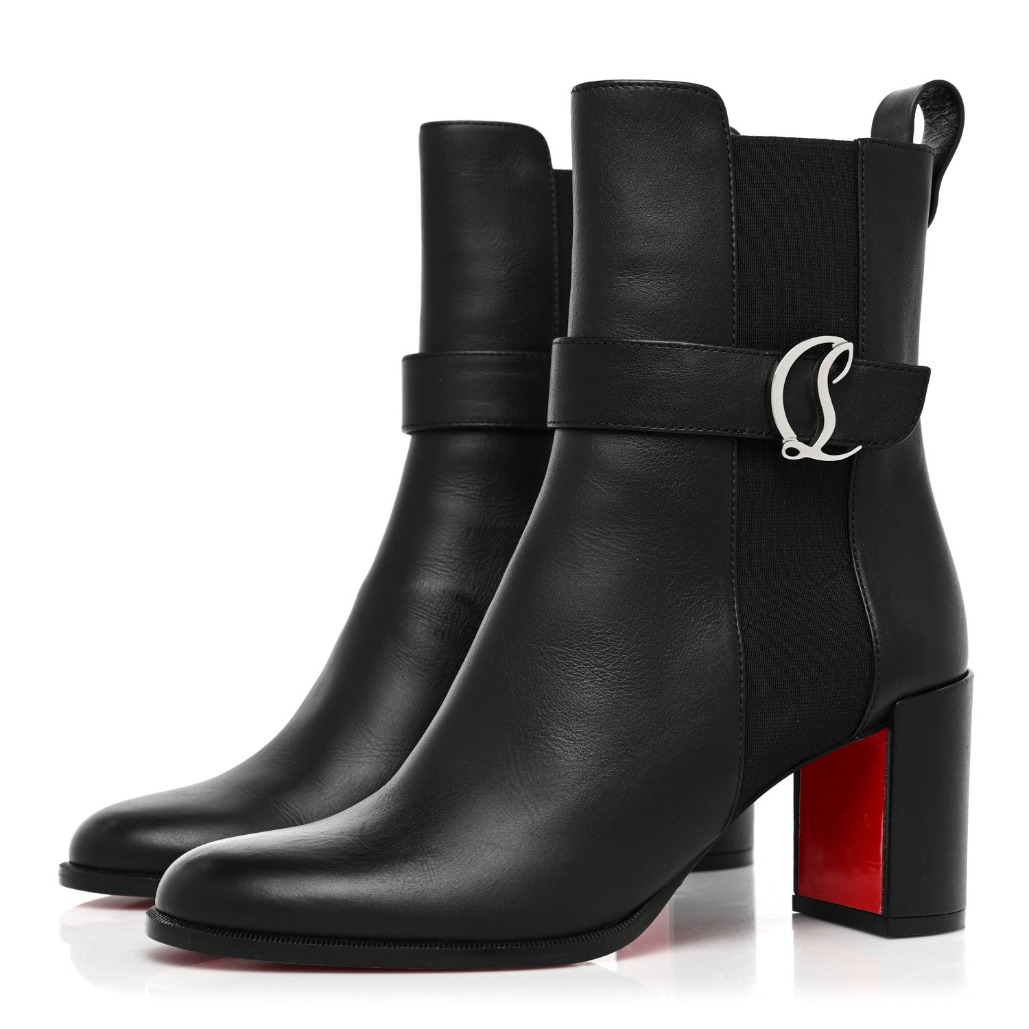 Christian Louboutin Calfskin 70 Chelsea Ankle Boots 38 Black 4 of 16
