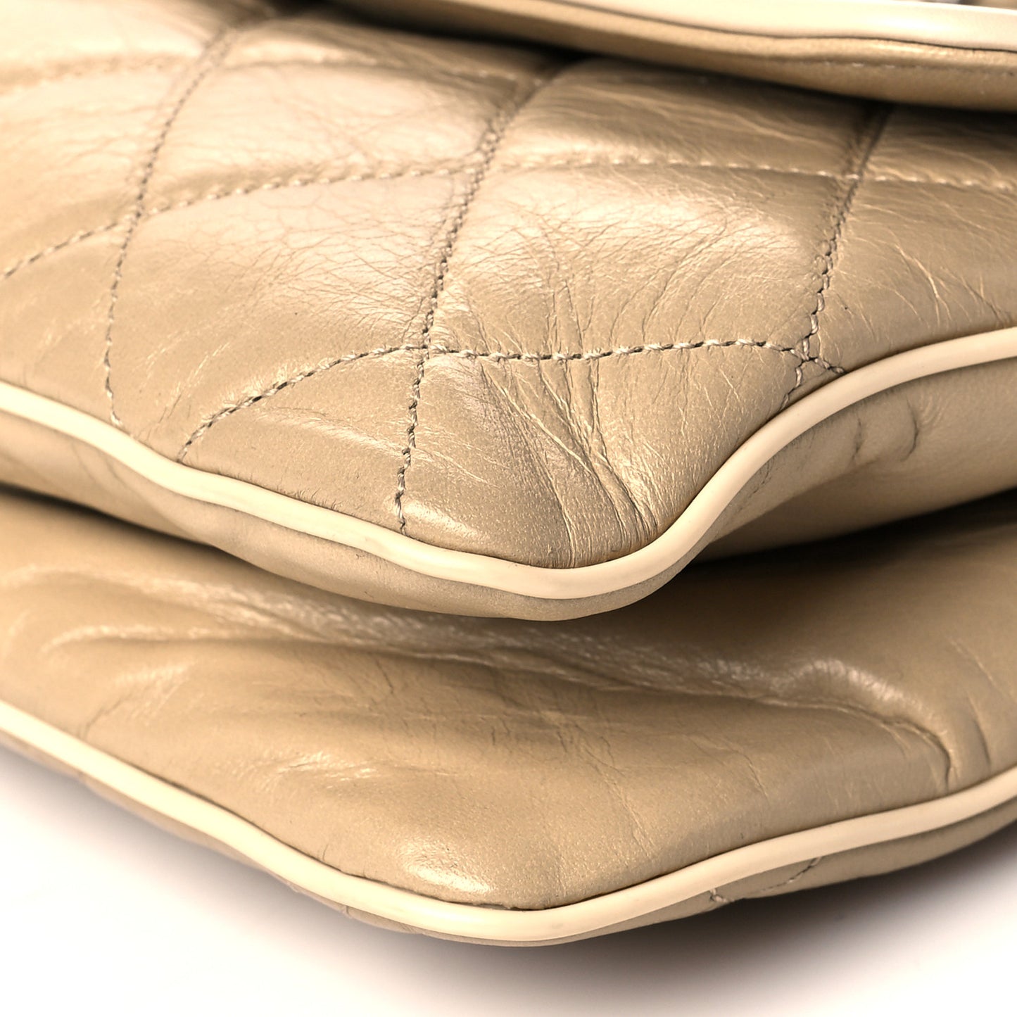 Lambskin East West Mademoiselle Flap Beige