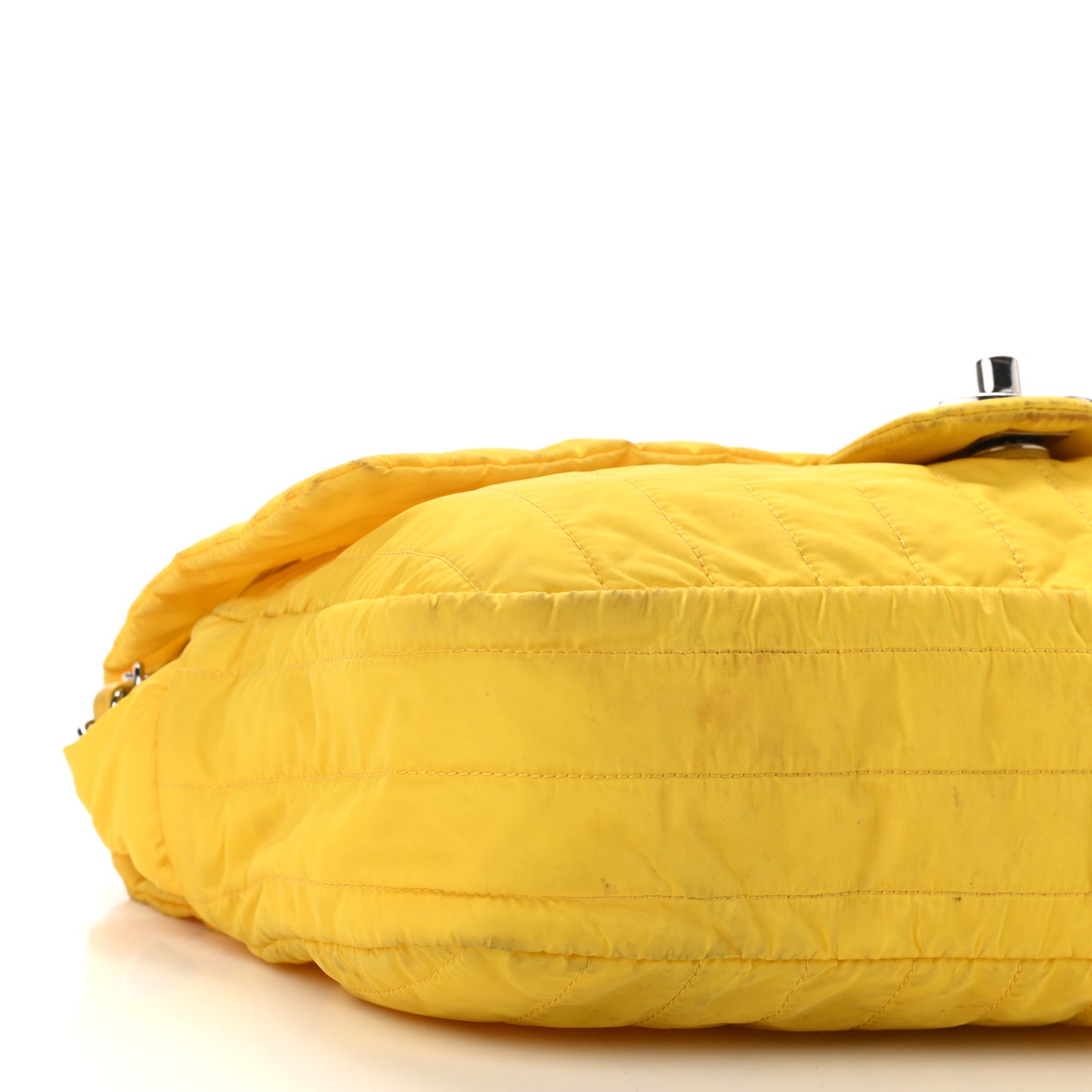 Nylon Vertical Quilted Jumbo Flap Yellow