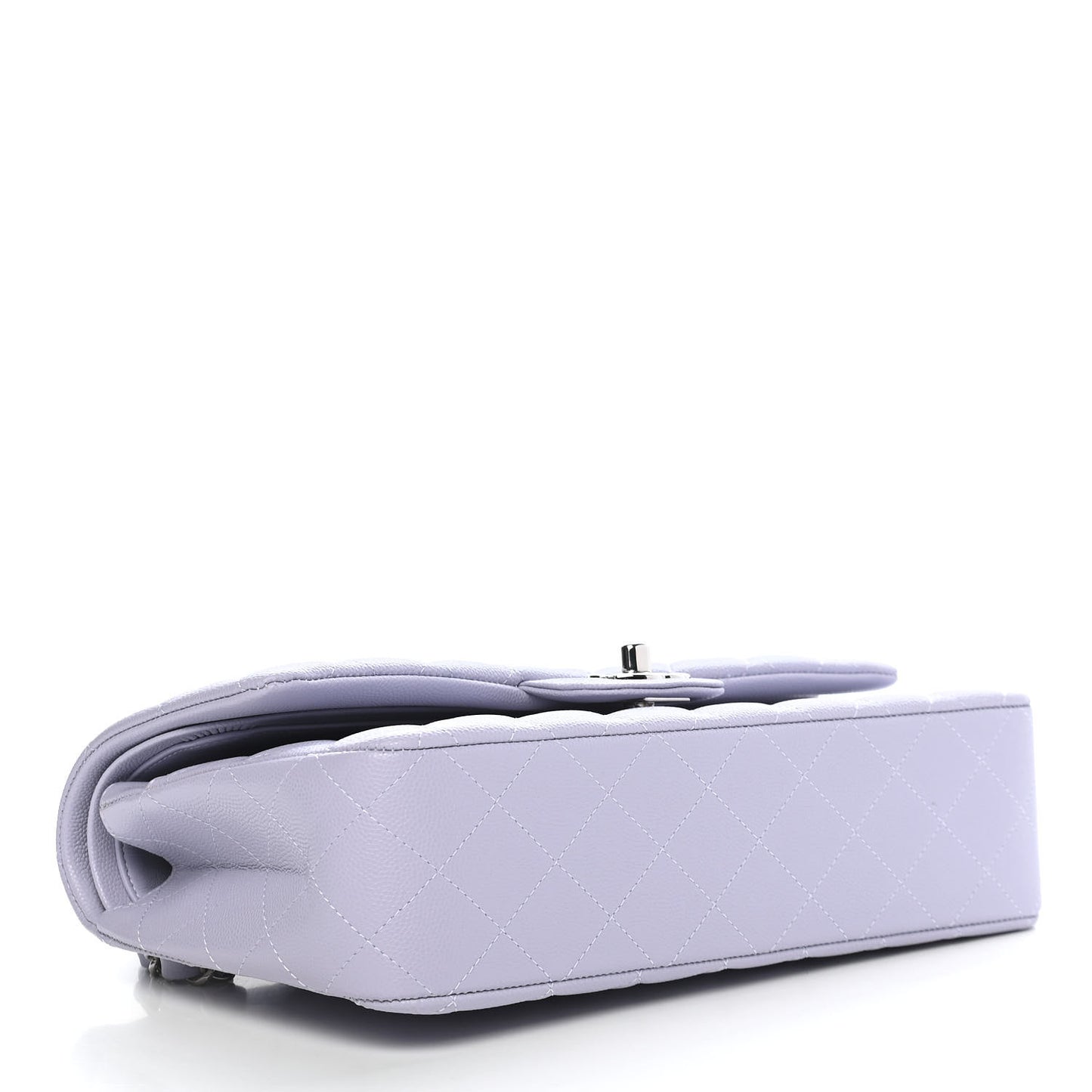 Caviar Quilted Medium Double Flap Light Purple