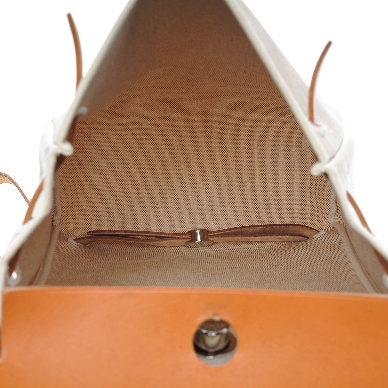 Hermes Toile Vache Calfskin Herbag 30 PM Backpack Natural 4 of 16