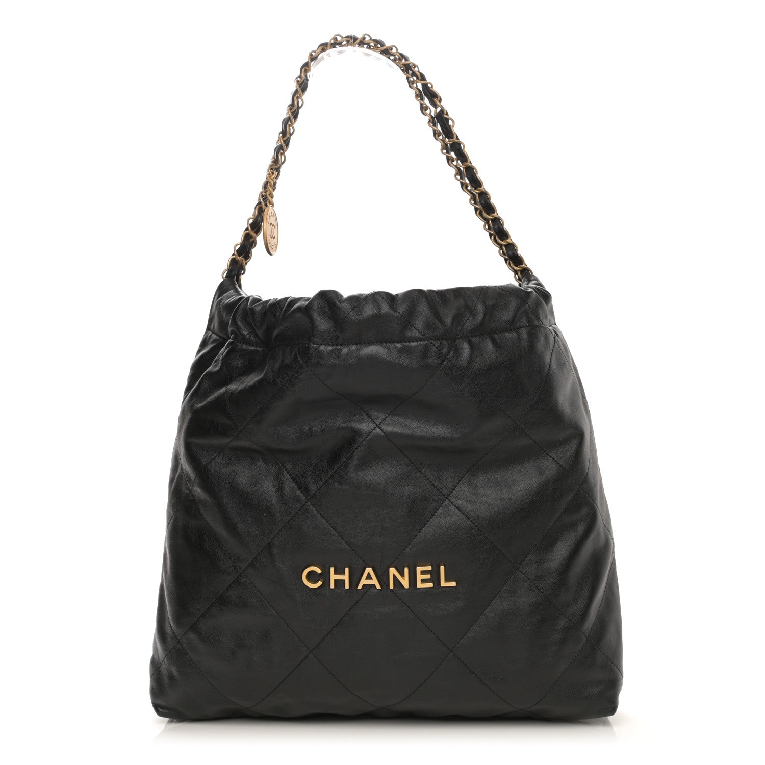 Chanel Shiny Calfskin Quilted Chanel 22 Black 1 of 10