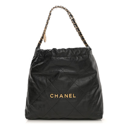 Chanel Shiny Calfskin Quilted Chanel 22 Black 1 of 10
