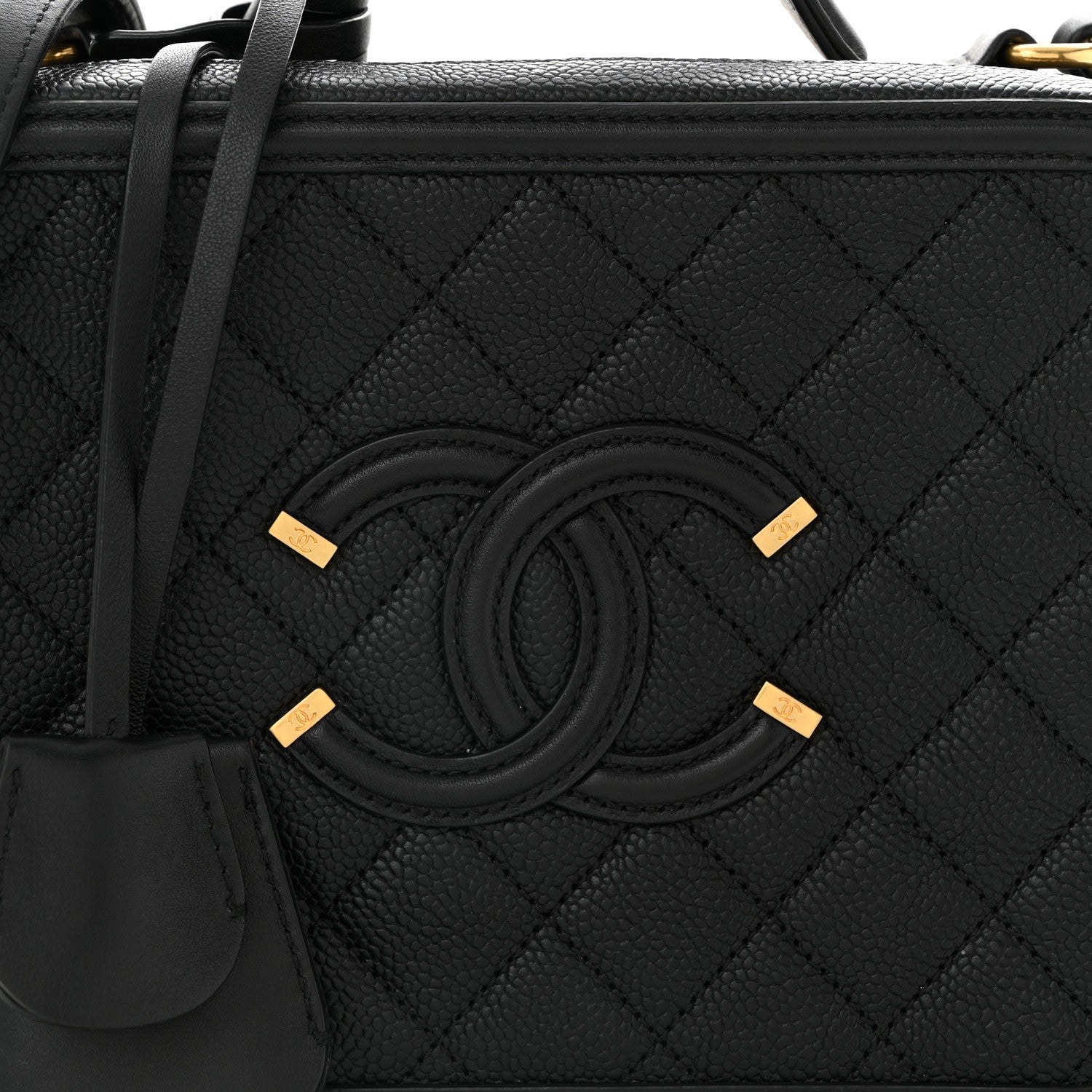 Chanel Caviar Quilted Medium CC Filigree Vanity Case Black 8 of 10