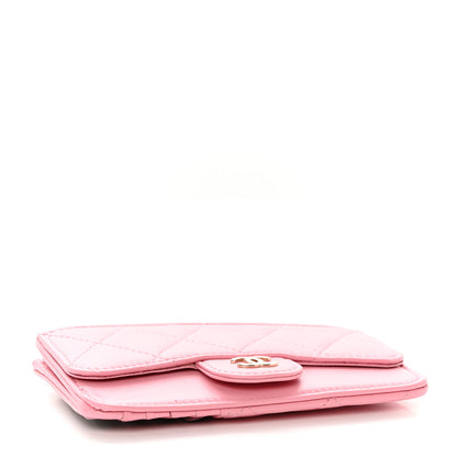 Chanel Lambskin Quilted Flap Zip Card Holder Pink 4 of 8