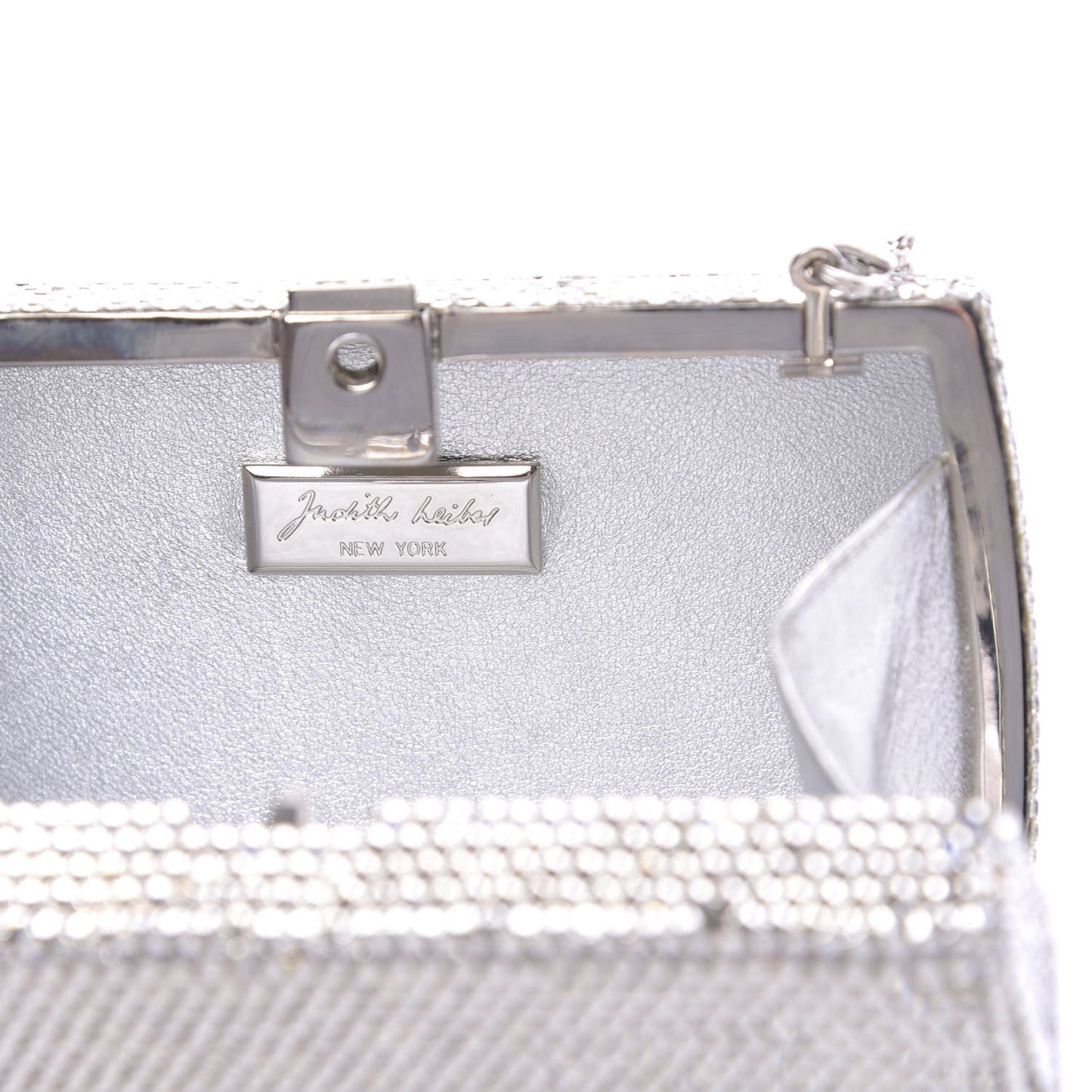 Swarovski Crystal Minaudiere Clutch Silver