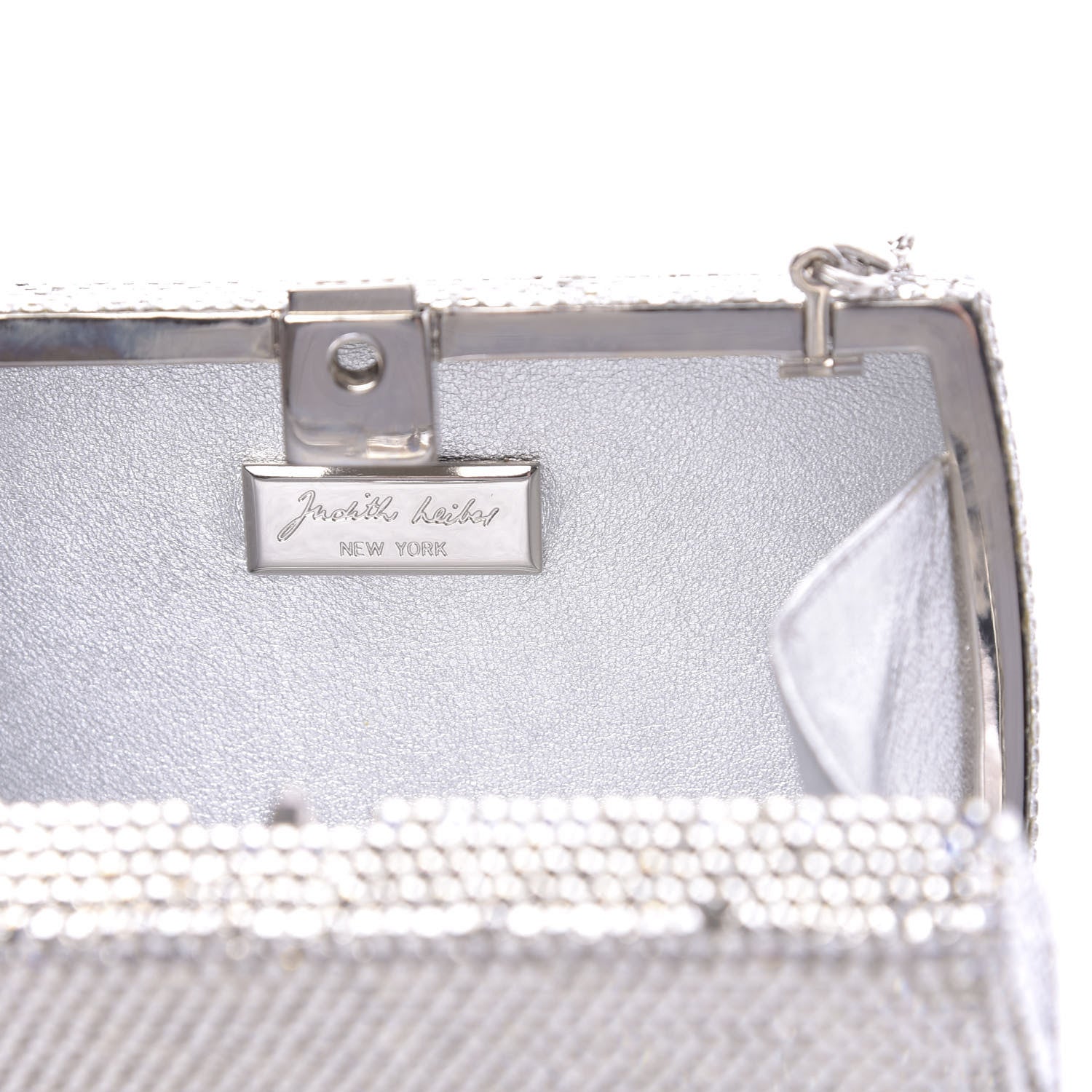 Judith Leiber Swarovski Crystal Minaudiere Clutch Silver 7 of 12