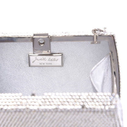 Judith Leiber Swarovski Crystal Minaudiere Clutch Silver 7 of 12