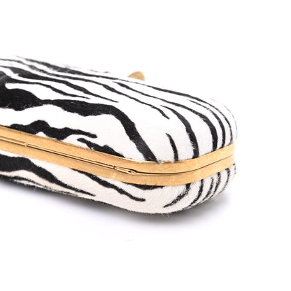 Alexander McQueen Calf Hair Zebra Print Knuckle Box Clutch 9 of 9