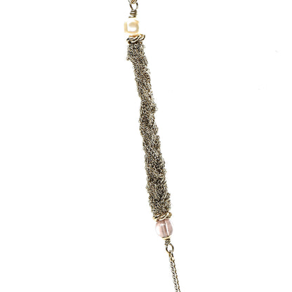Chanel Pearl Crystal CC Bead Necklace Gold 4 of 6