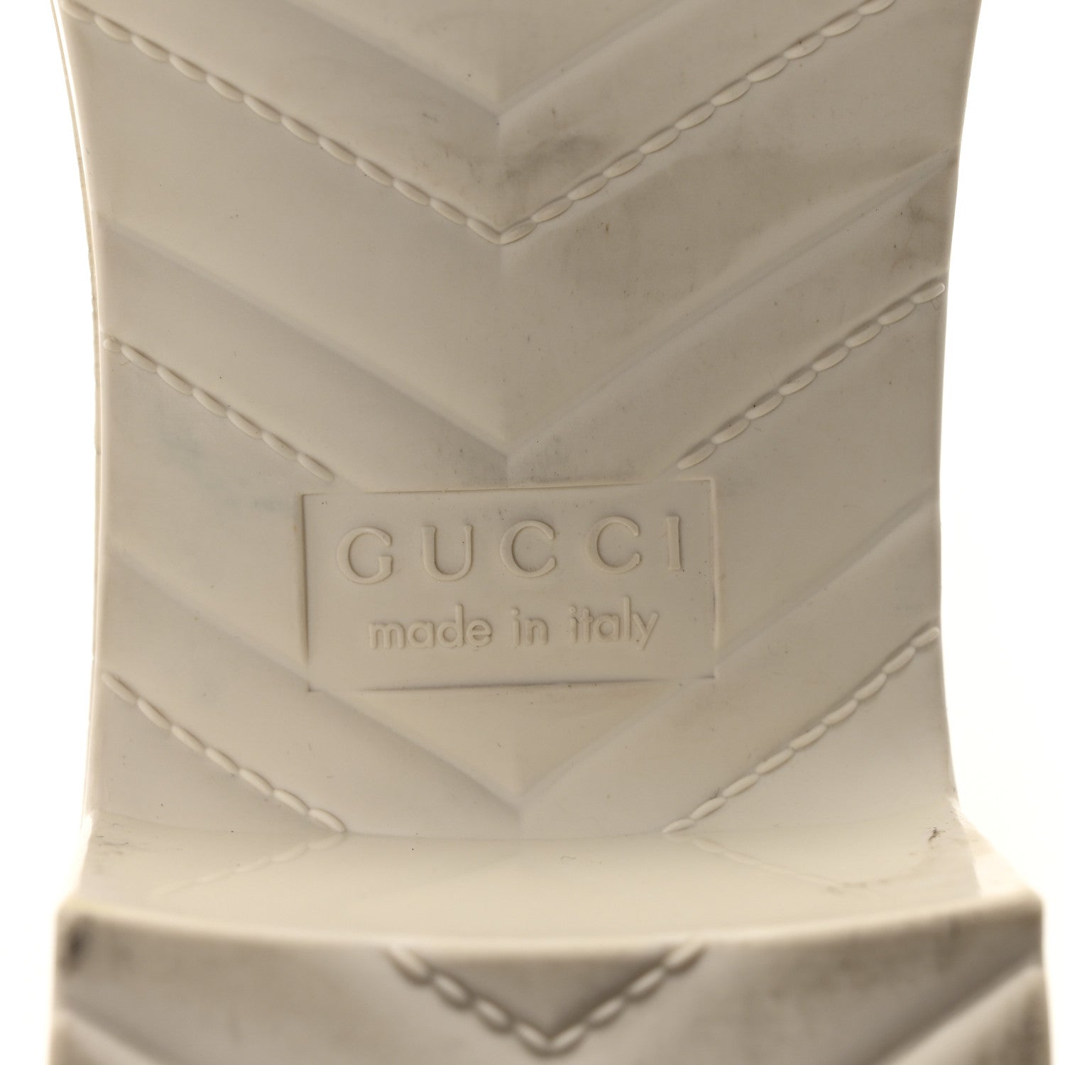 Gucci Rubber Gucci Logo Womens Platform 20/60mm Slide Sandals 40 Mystic White 7 of 8