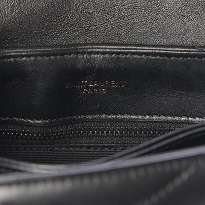 Saint Laurent Calfskin Y Quilted Monogram Toy Loulou Crossbody Bag Black 7 of 11