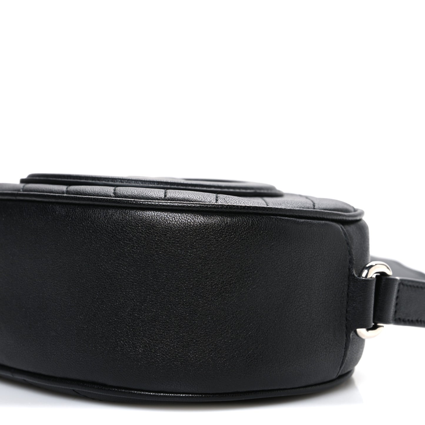 Sakai Be Green Calfskin Diagonal Stitched Mini Blondie Shoulder Bag Black