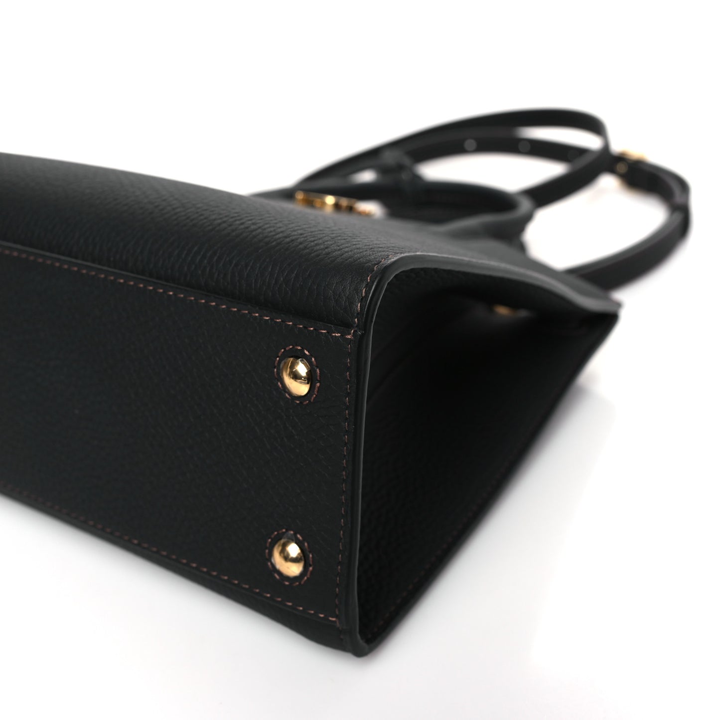 Grained Calfskin Small Frances Tote Black