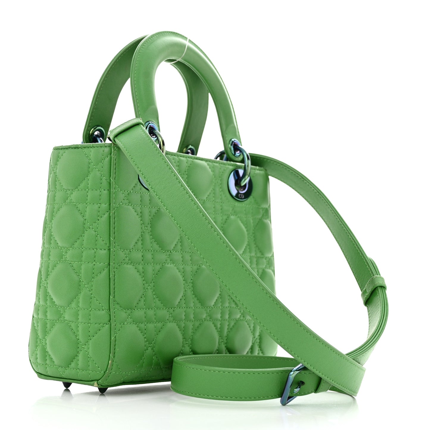 Lambskin Cannage Small Lady Dior Bright Green