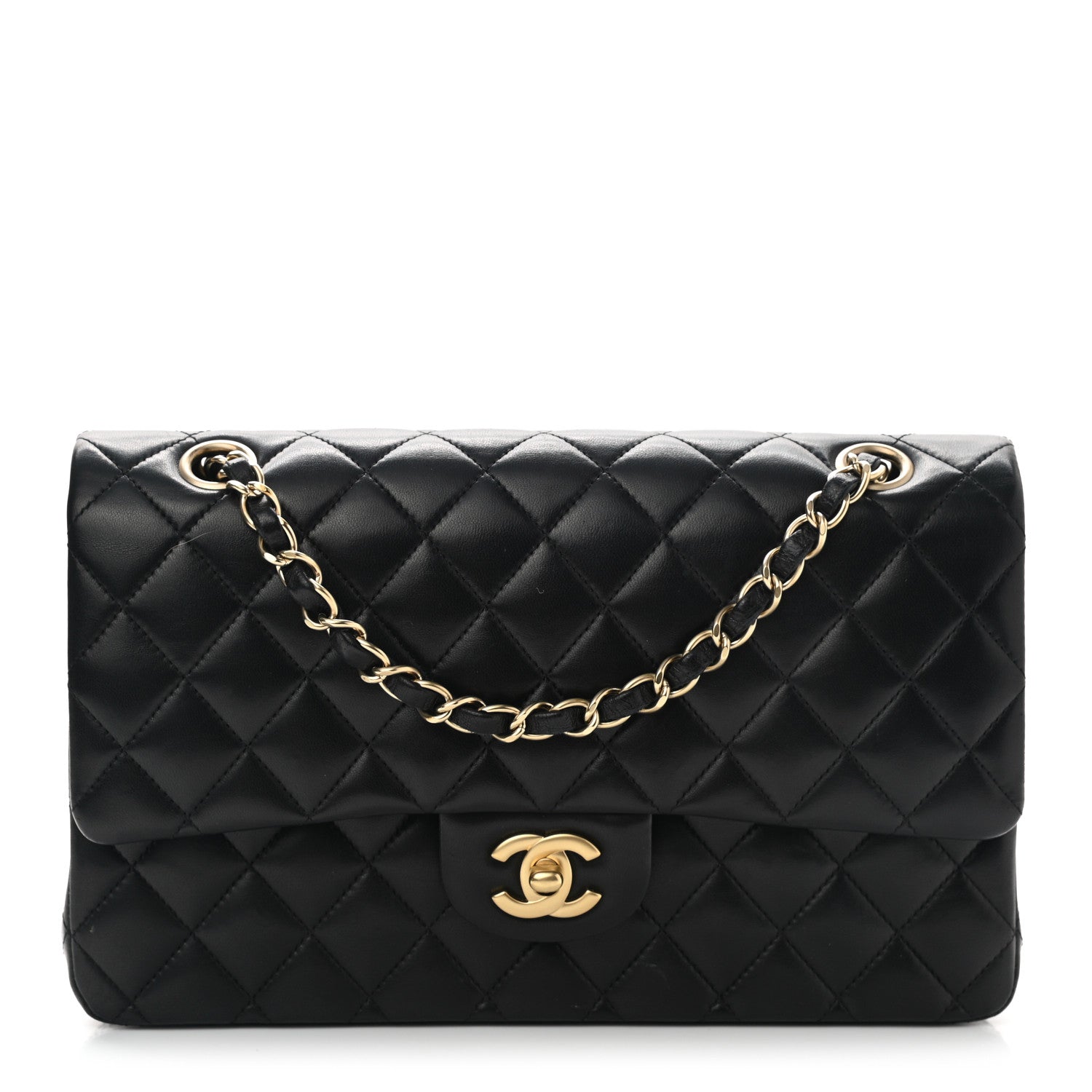 Chanel Lambskin Quilted Medium Double Flap Black 1 of 10