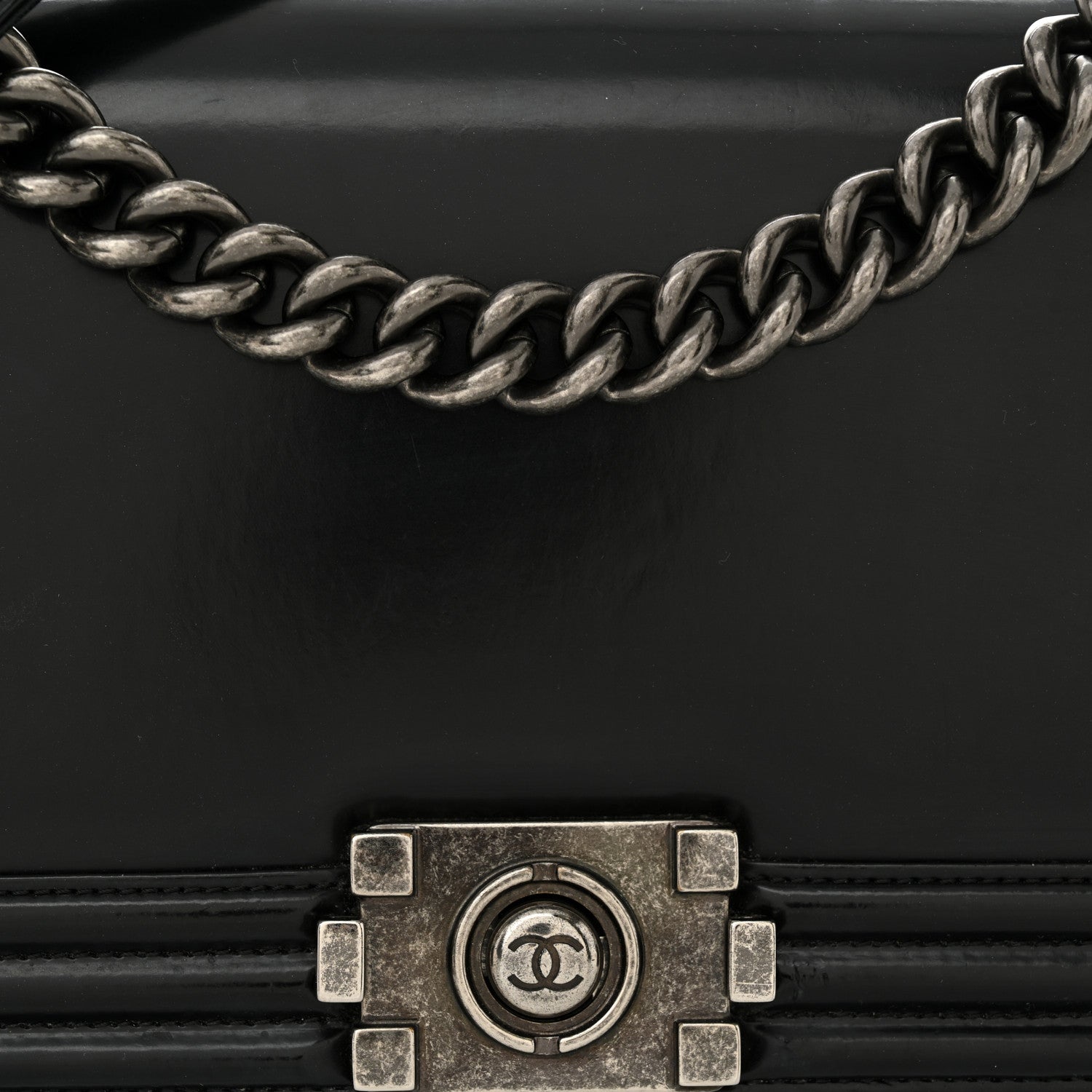 Chanel Glazed Calfskin Medium Boy Flap Black 8 of 13