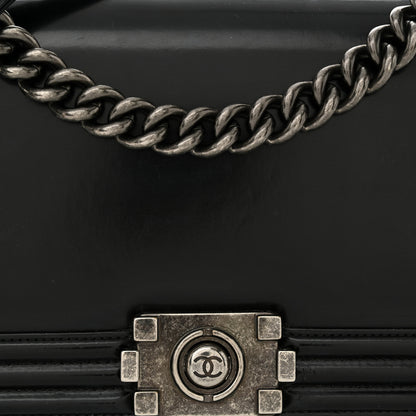 Chanel Glazed Calfskin Medium Boy Flap Black 8 of 13