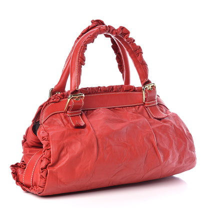 Dolce & Gabbana Calfskin XX Anniversary Ruffled Tote Red 3 of 8