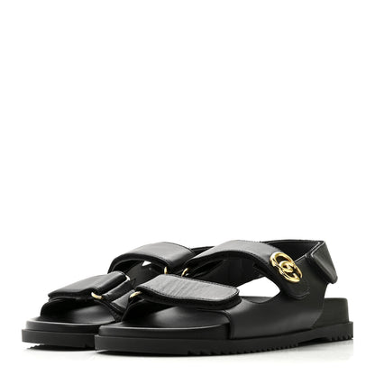 Gucci Nappa Charlotte Moritz GG Womens Dad Sandals 36.5 Black 4 of 12