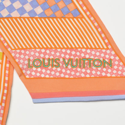 Louis Vuitton Silk Damier Aquarelle Bandeau Orange 3 of 6
