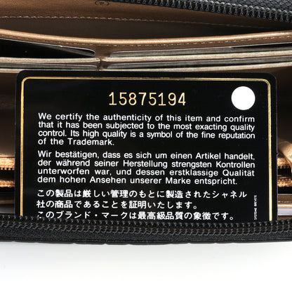 Chanel Lambskin Camellia Embossed Large Zip Around Gusset Wallet Black 7 of 8