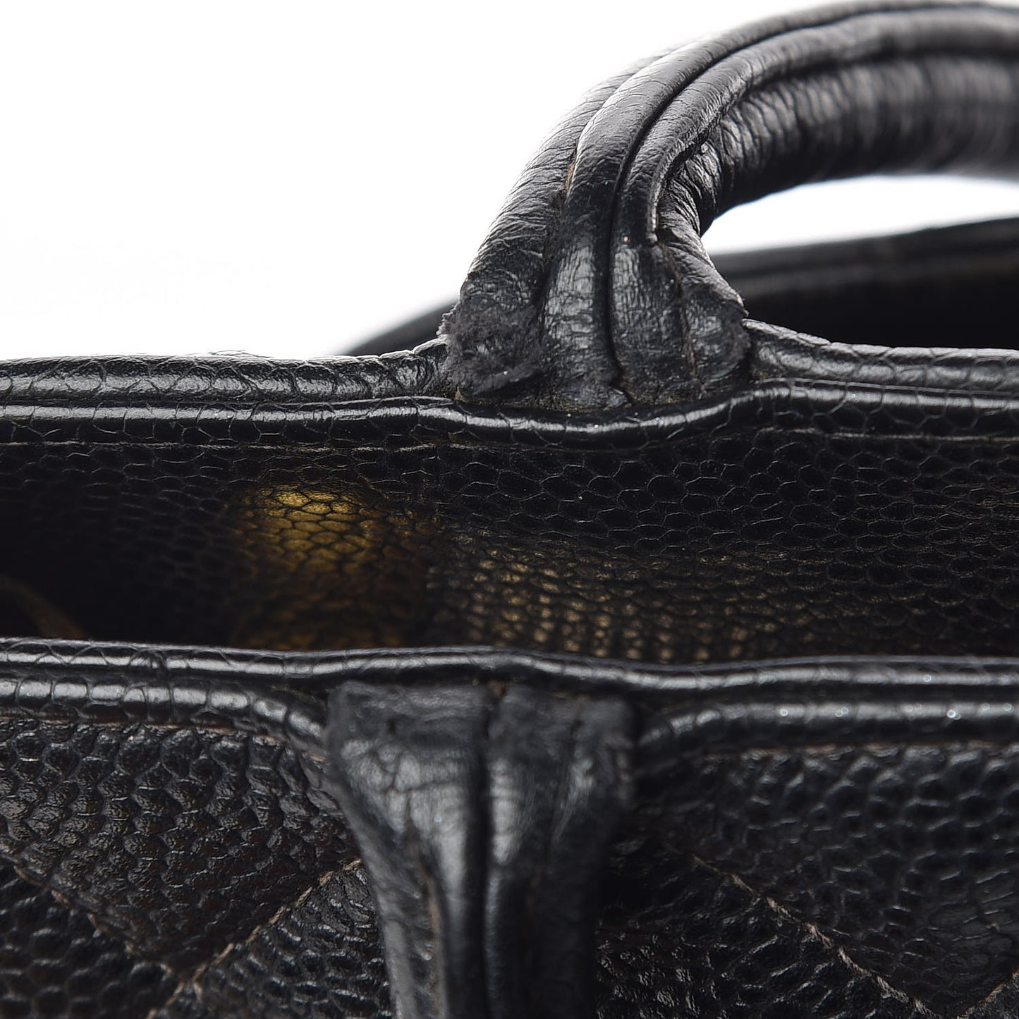 Caviar Quilted Medallion Tote Black