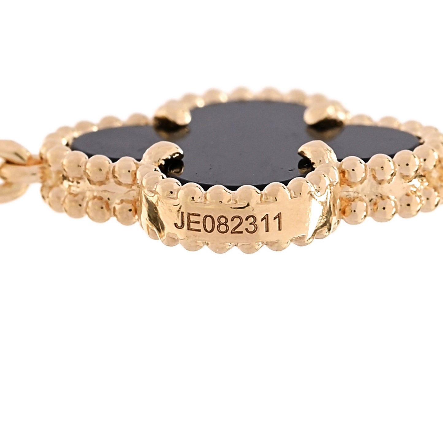 18K Yellow Gold Black Onyx 20 Motifs Vintage Alhambra Necklace
