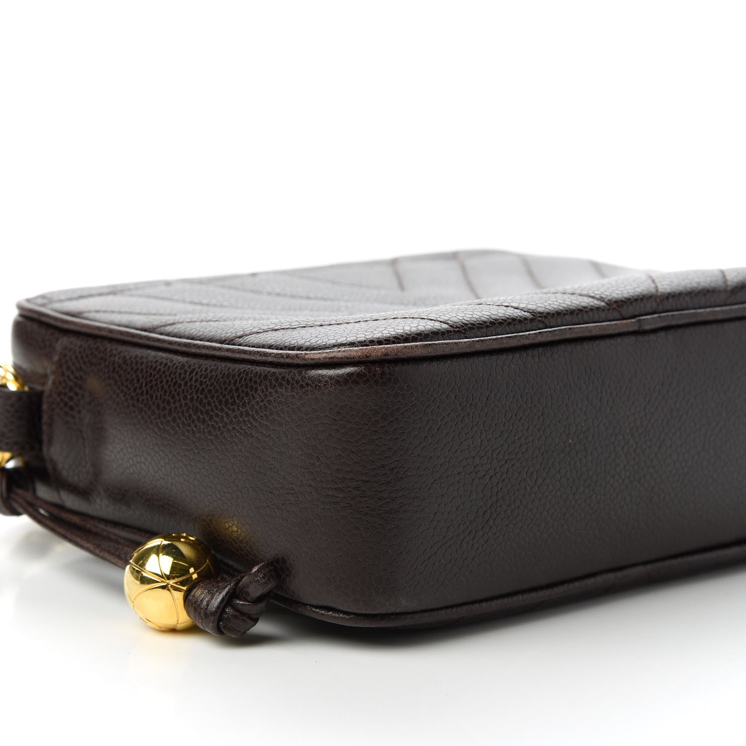 Chanel Caviar Chevron Quilted Camera Case Brown 6 of 11